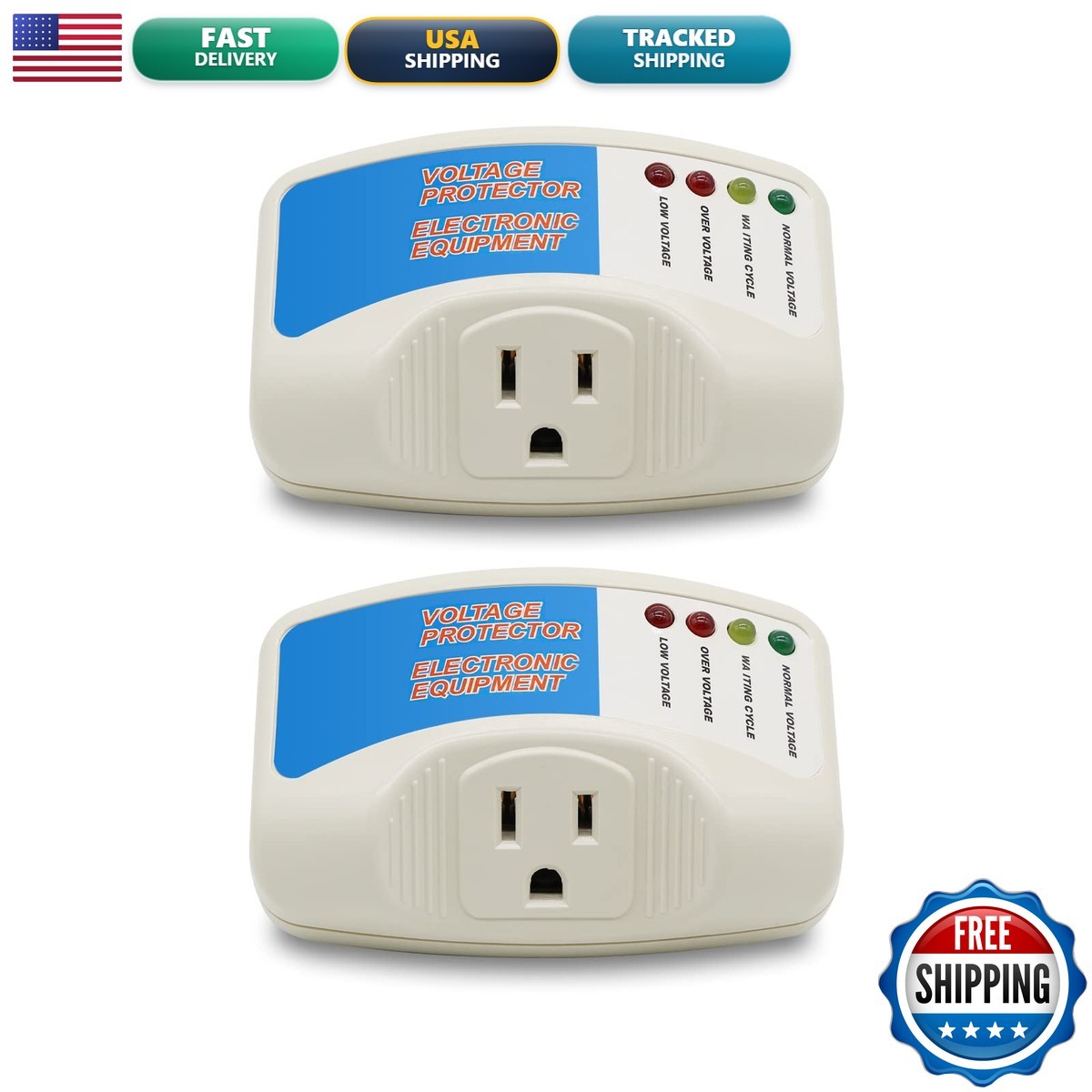 BSEED Surge Protector 120V 15A 1875W 2 Pack for Refrigerator Voltage Brownout