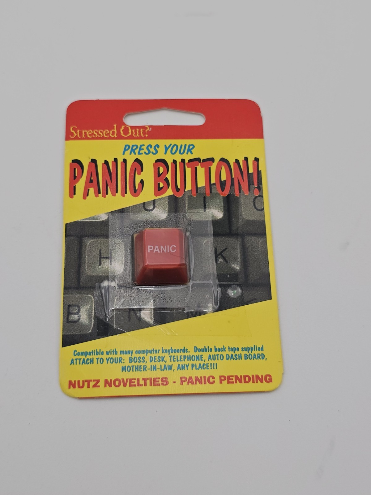 Vintage "PANIC" Button Keycap Keyboard Novelty key New in Package Nutz Novelties