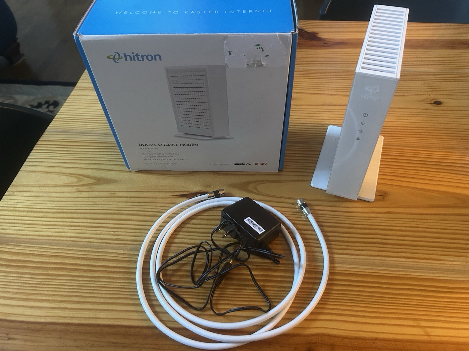 Hitron CODA56 DOCSIS 3.1 Cable Modem – 2.5 Gbps, No WiFi, Spectrum/Xfinity