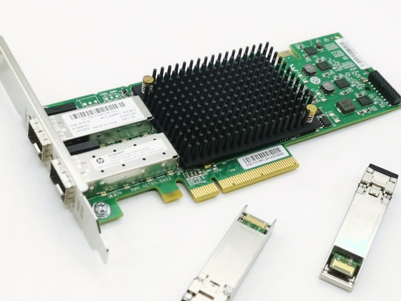 HP NC552SFP DUAL PORT 10GbE SERVER ADAPTER OCE11102-HP 615406-001 W/SFP