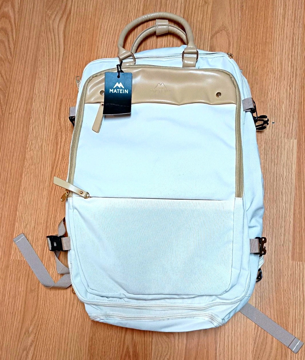 Matein 52L Expandable Carry-On Travel Backpack – Cream/Tan – Women Weekender Bag