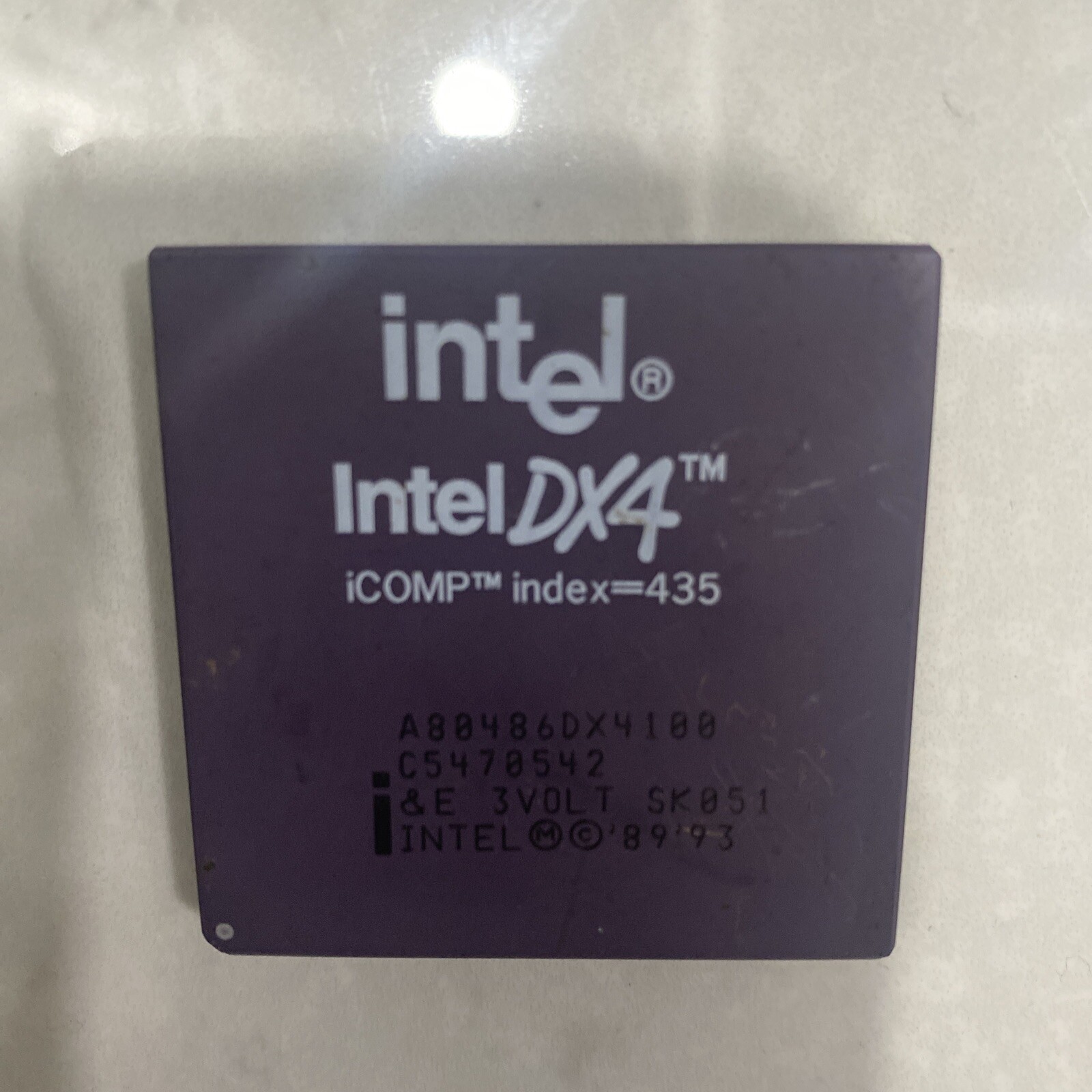 A80486DX4-100, SX900 INTEL SOCKET 3 100MHZ PROCESSOR, 3.3 VOLT