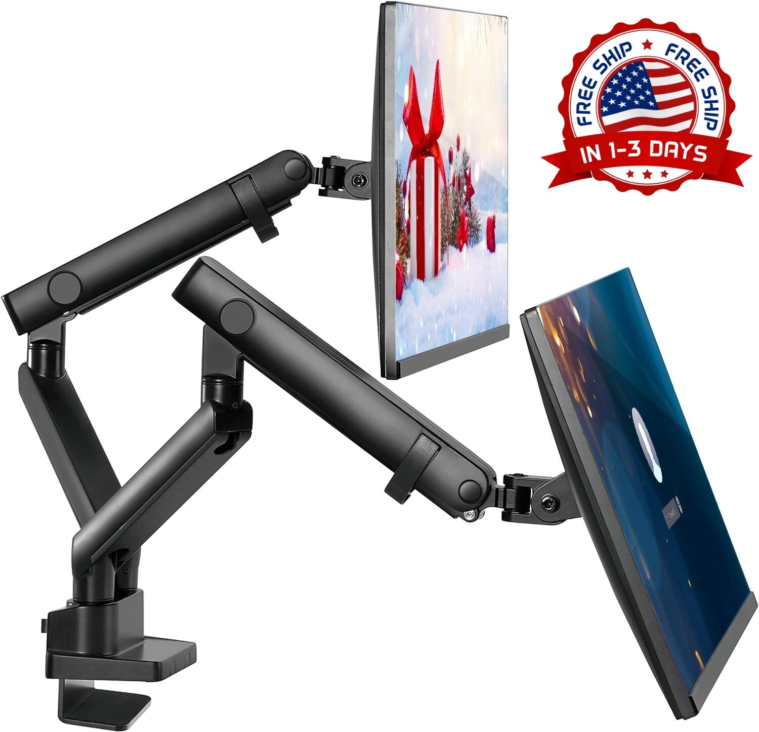 Soporte Para Monitor Brazo Doble Dual Computadora De Escritorio Profesional New