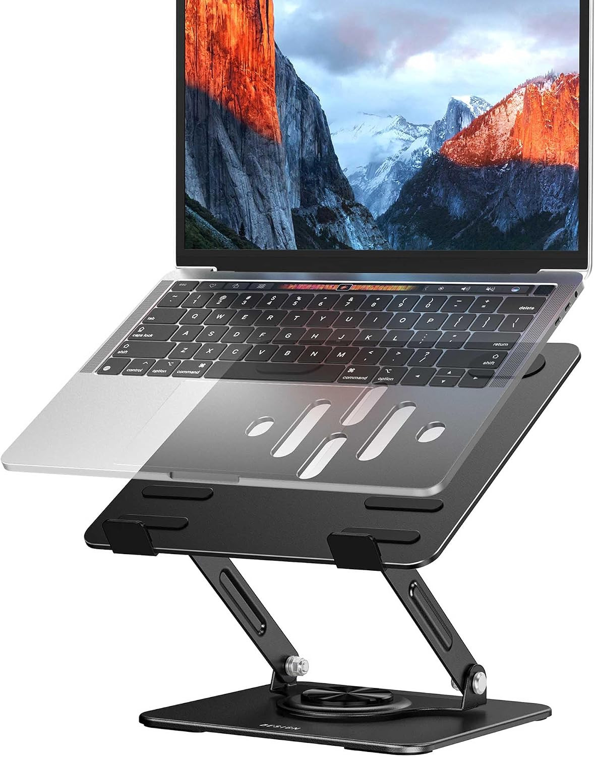 BESIGN Laptop Stand with 360° Rotating Base, Ergonomic Adjustable Notebook Riser