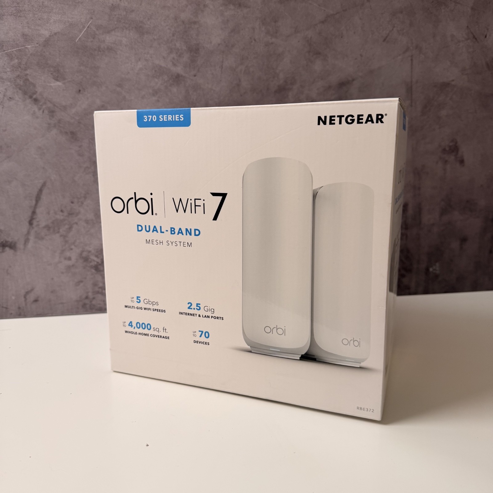 NETGEAR Orbi 370 WiFi 7 Mesh System RBE372 2-Pack Dual-Band 2.5G Open Box