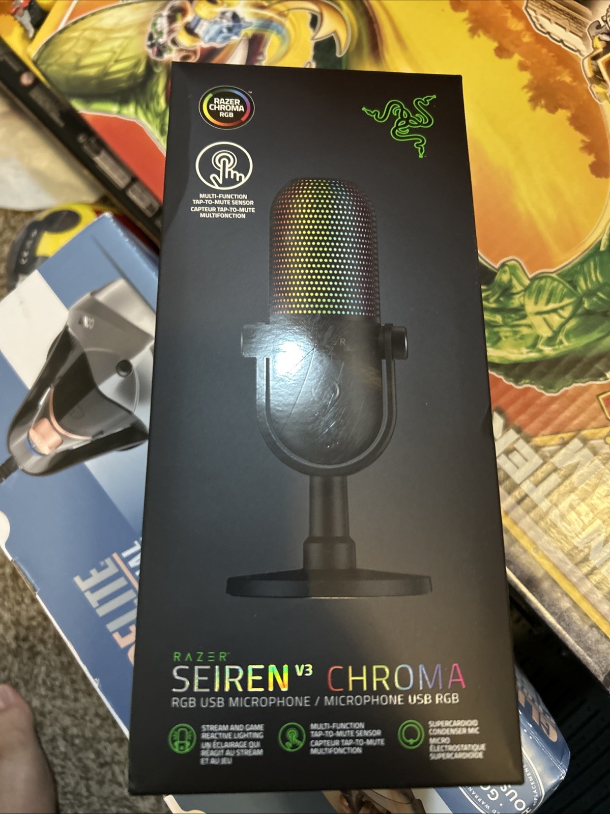 New - Razer - Seiren V3 Chroma Condenser USB Microphone - Black