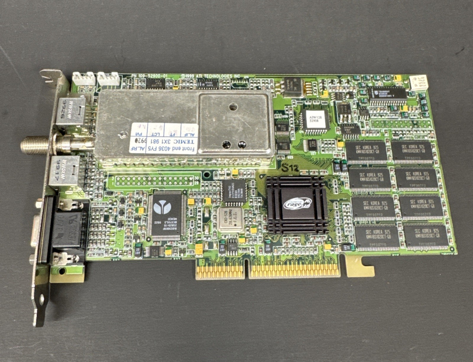 ATI All-In-Wonder 128 AGP Vintage Graphics Video Card TV Tuner Capture 1999