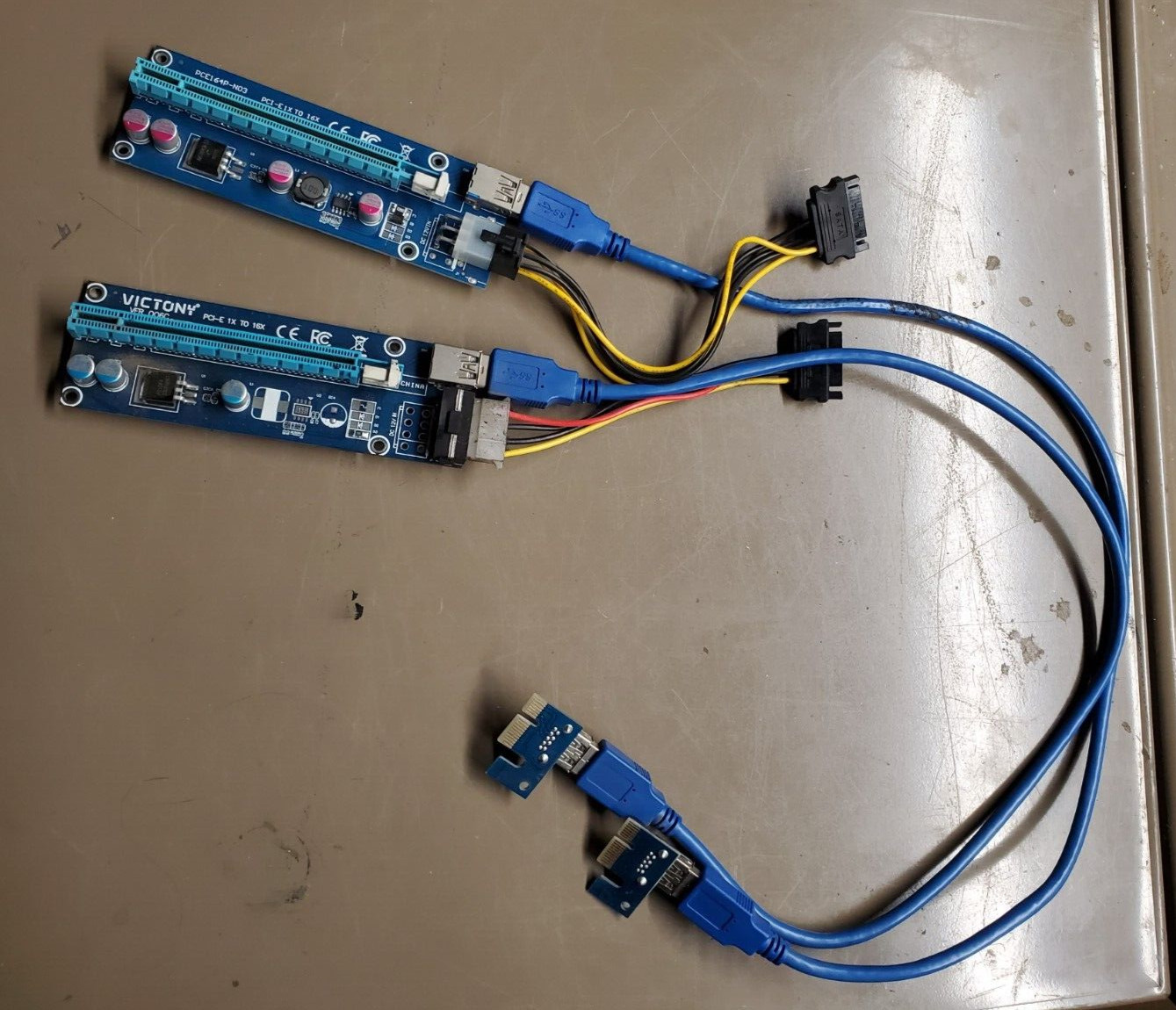 GPU Riser PCE164P-N03 XHF_018 VICTONY VER006C PCI-E 1X TO 16X Adapter USB 5 pack