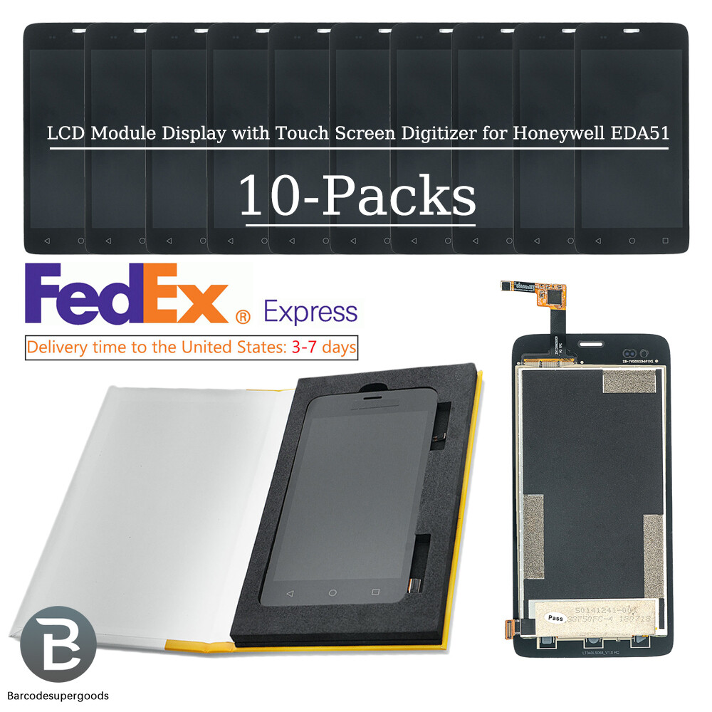 10-Packs LCD Module Display with Touch Screen Digitizer for Honeywell EDA51