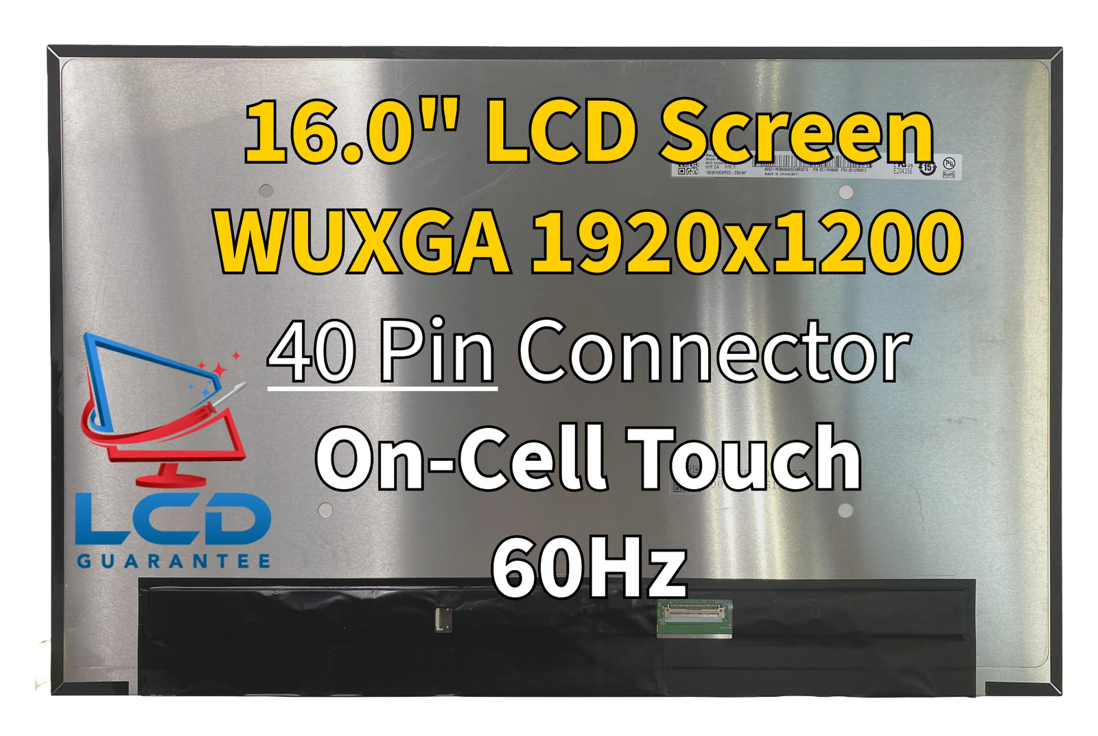 AUO B160UAK01.4 H/W:0A 16" WUXGA 60Hz Touch In-Cell Laptop LCD Screen