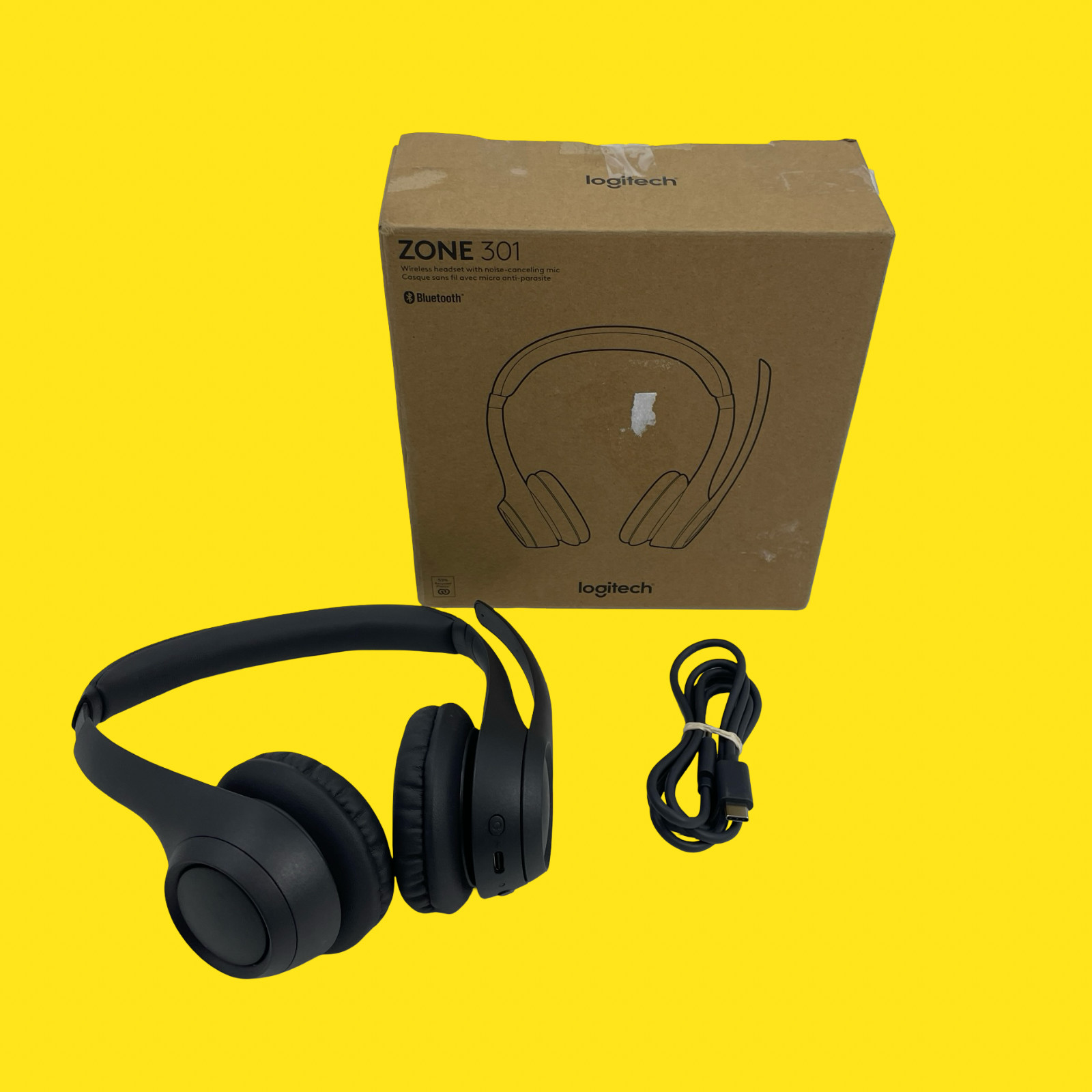 Logitech Zone 301 Wireless Bluetooth Headset Noise-Canceling Mic Graphite #2880