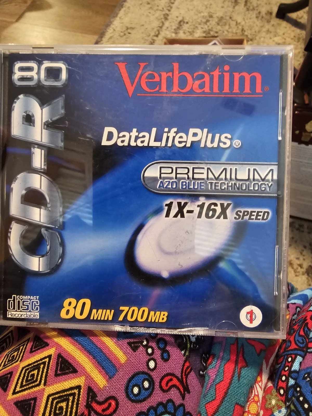 Verbatim Data Life Plus Super AZO Blue CD-R 80 Min 700 MB 1X-16X Speed