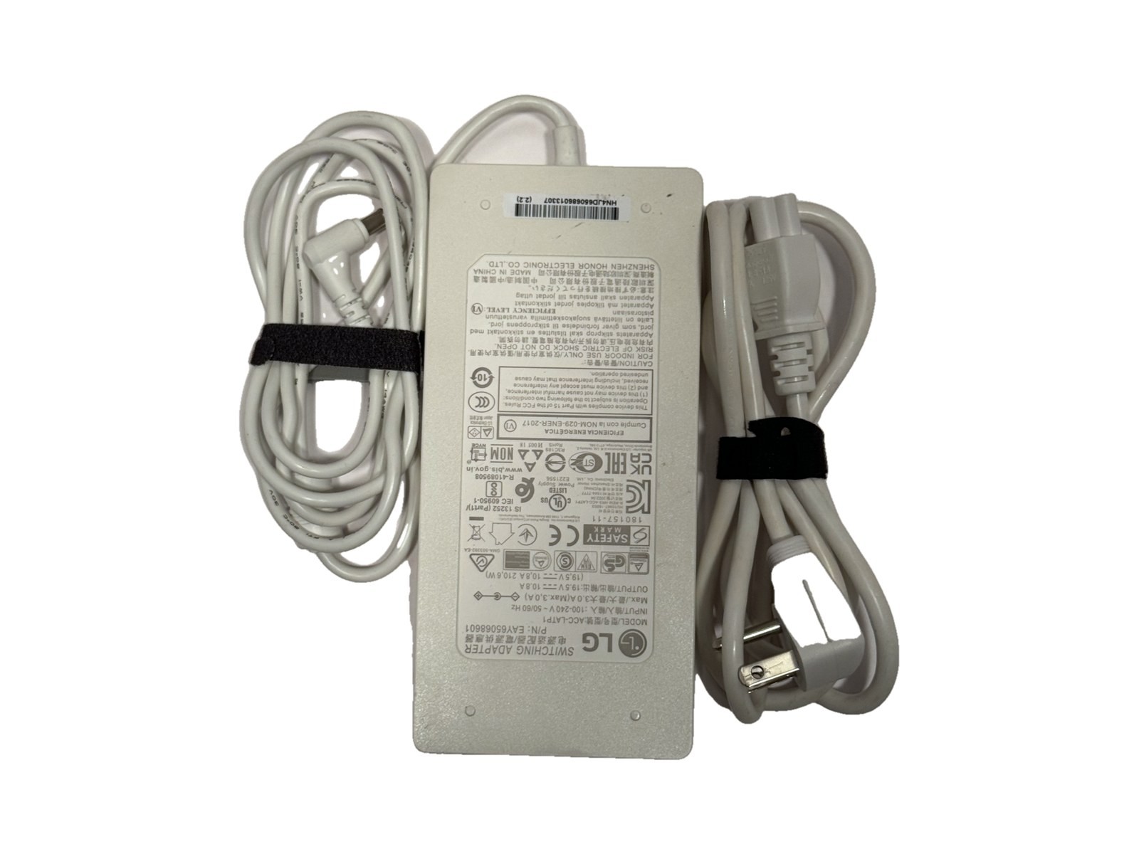 LG ACC-LATP1 210W 19.5V 10.8A Power Adapter EAY65068601 White Genuine w/ Cord