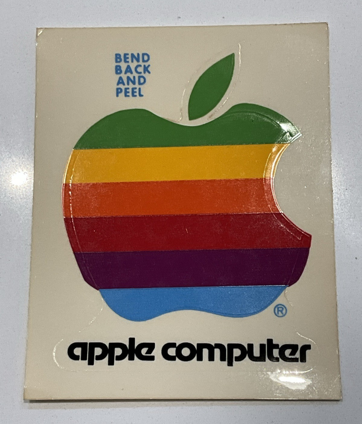 1980's Original APPLE MACINTOSH Computer Rainbow Logo Sticker Decal 4 Inches