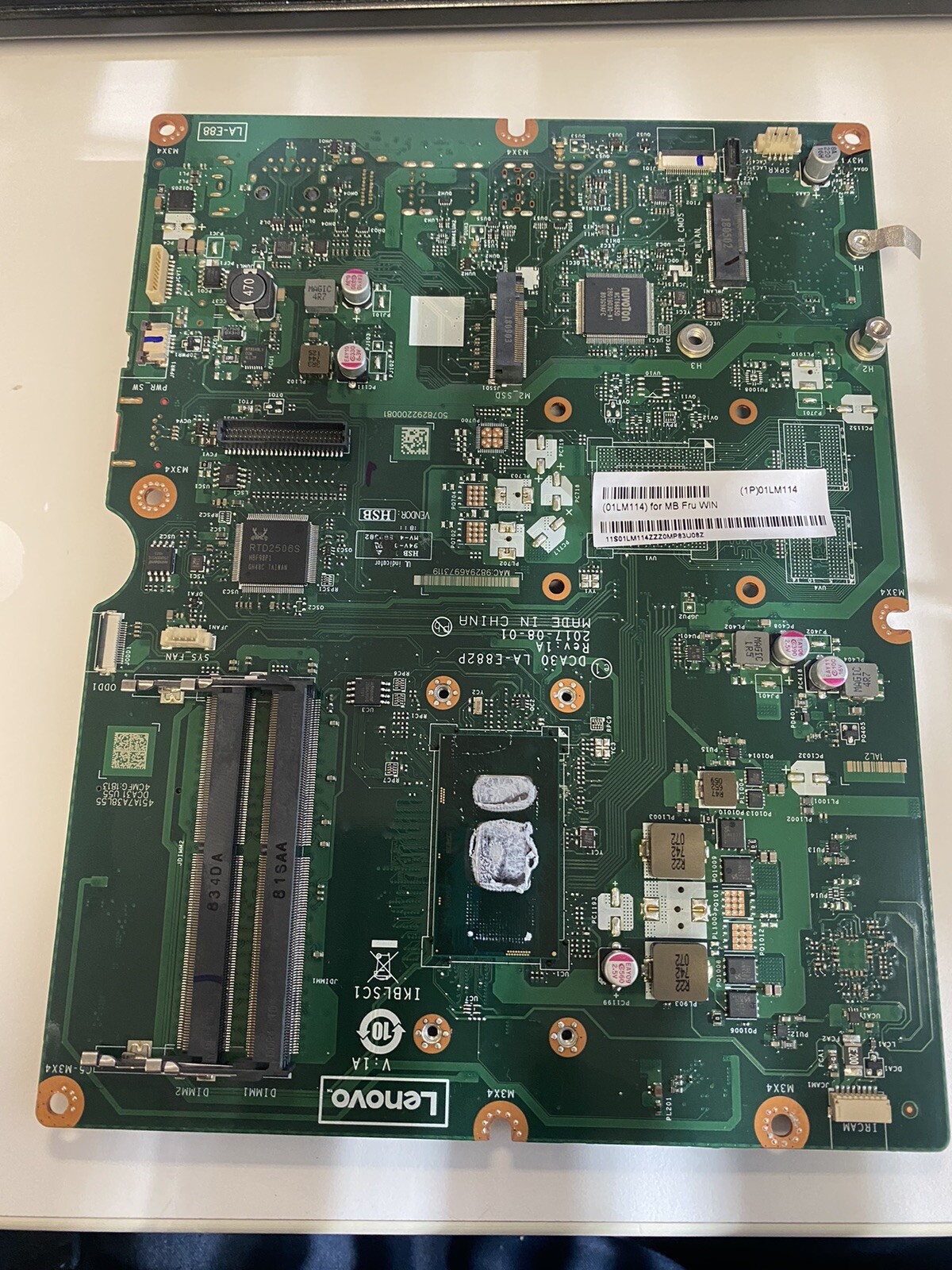 LENOVO IDEACENTRE 520-22IKU SERIES INTEL 4415U AIO DESKTOP MOTHERBOARD 01LM114