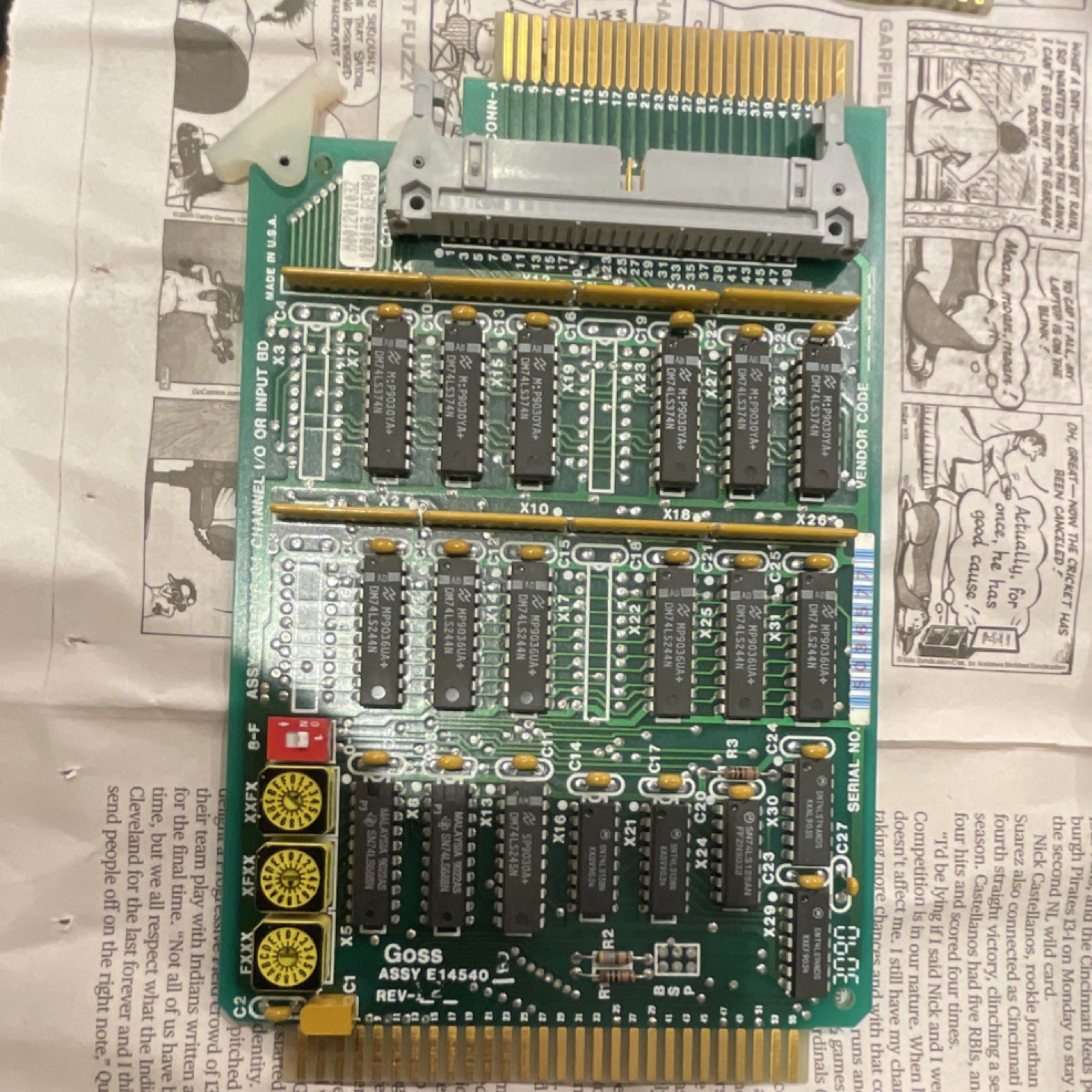 Goss Vintage Interface Card E14540 REV. Computer Expansion Board (Untested)