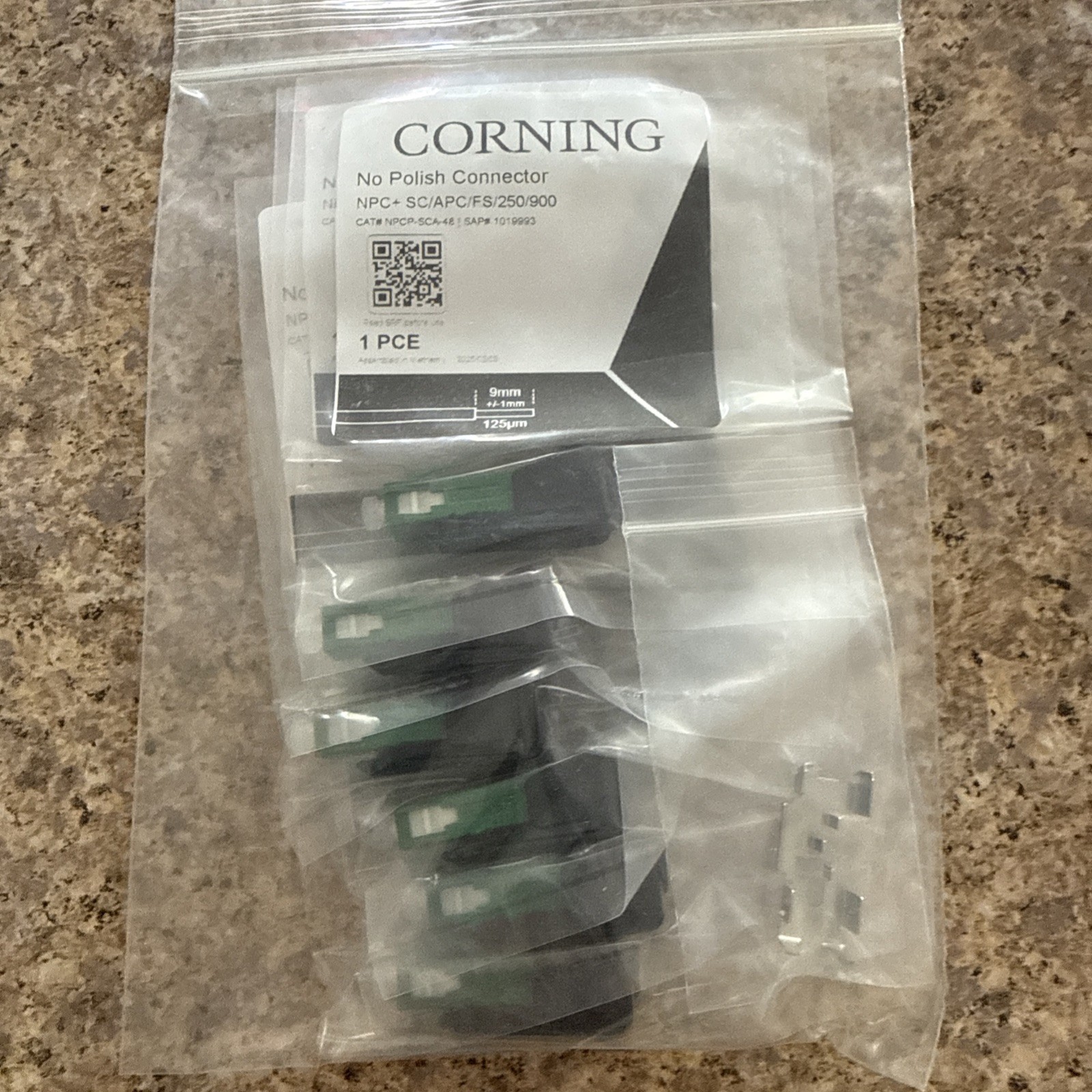 Corning NPCP-SCA-6 NPC+ SM SC/APC FS No Polish Connector, 6/Pk