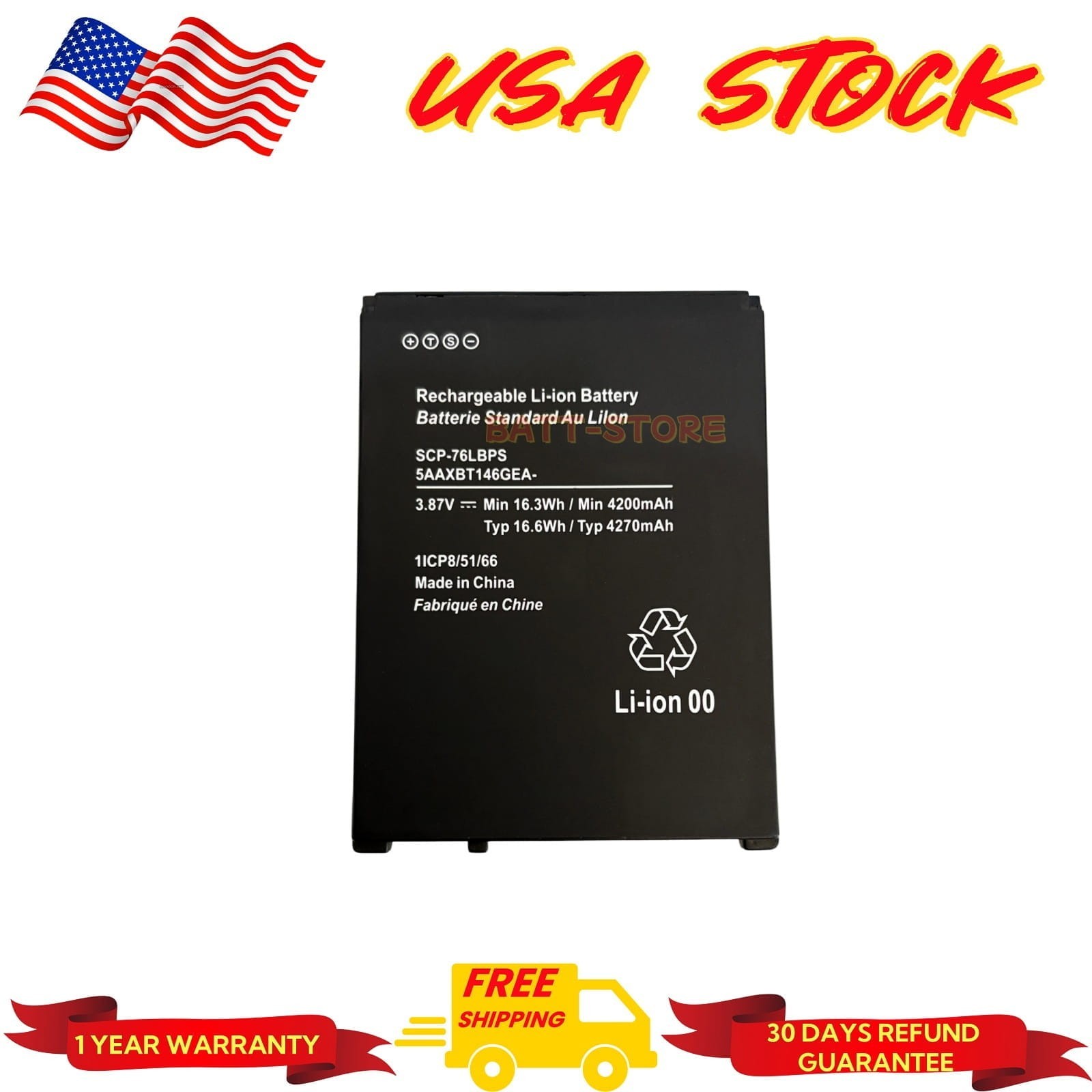 SCP-76LBPS 4270mAh 16.6Wh New Li-ion Battery for Kyocera DuraForce Pro 3 E7200