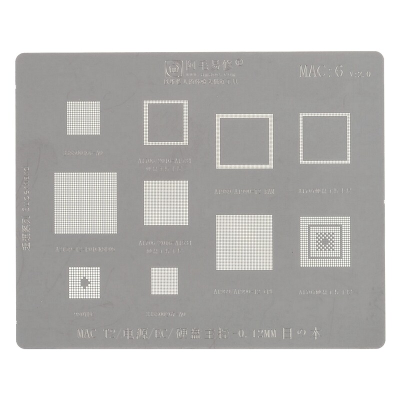 Power Logic Stencil MAC 6 for Apple MacBook Pro 13" 15" Mid 2017-2019 Repair