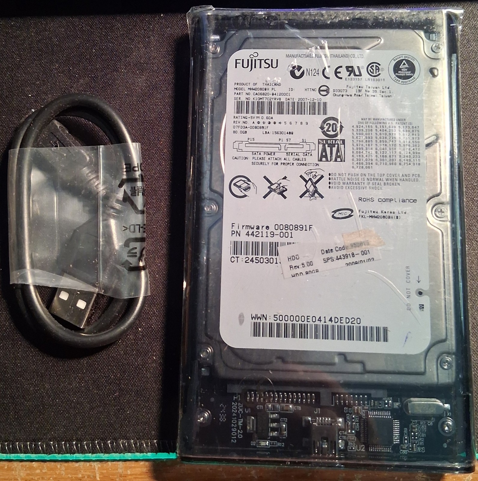 Fujitsu 80GB External Transparent Hard Drive MHW2080BH USB