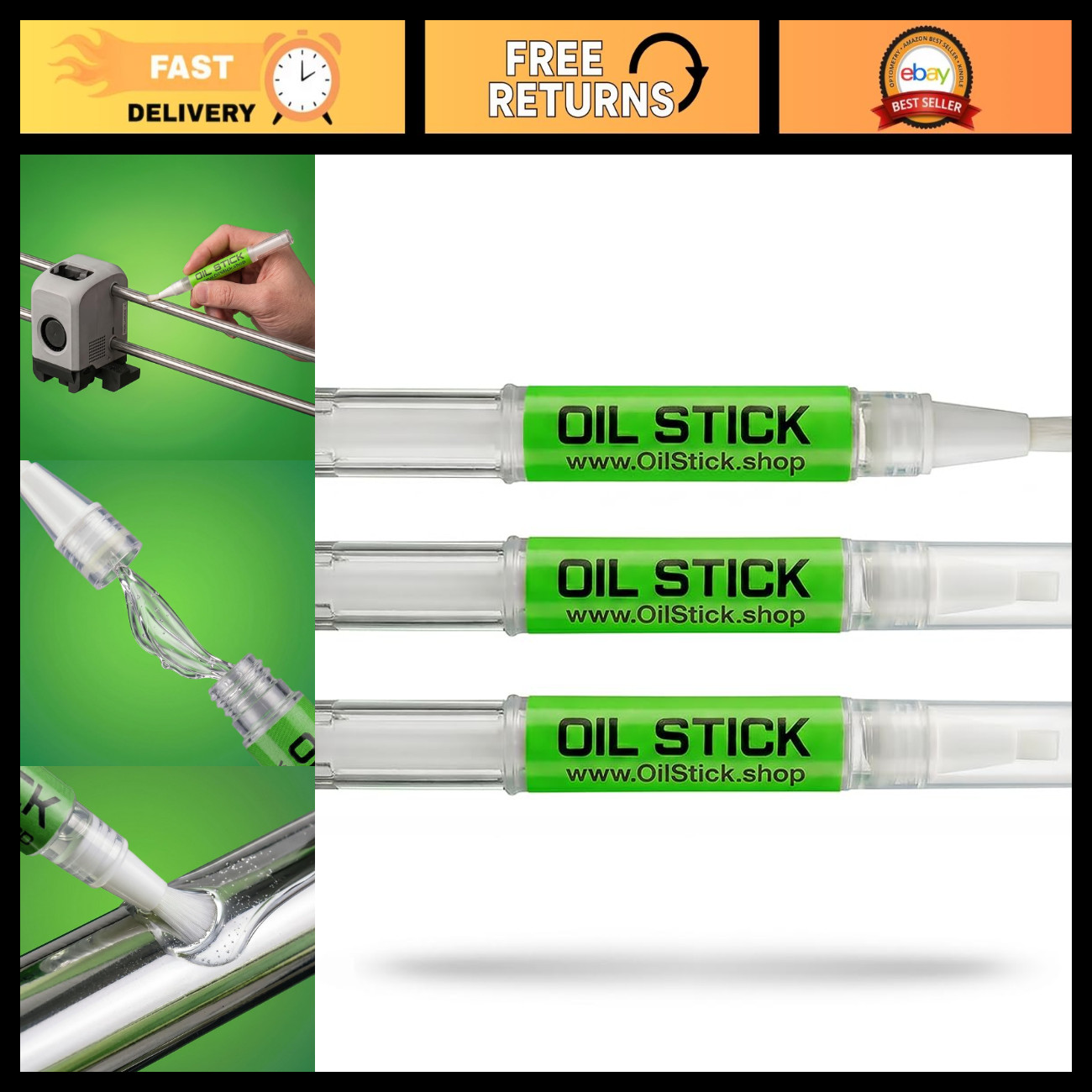 3D Printer Lubricant Brush - PTFE Oil for Linear Rails, Lead Screws & Bearings,