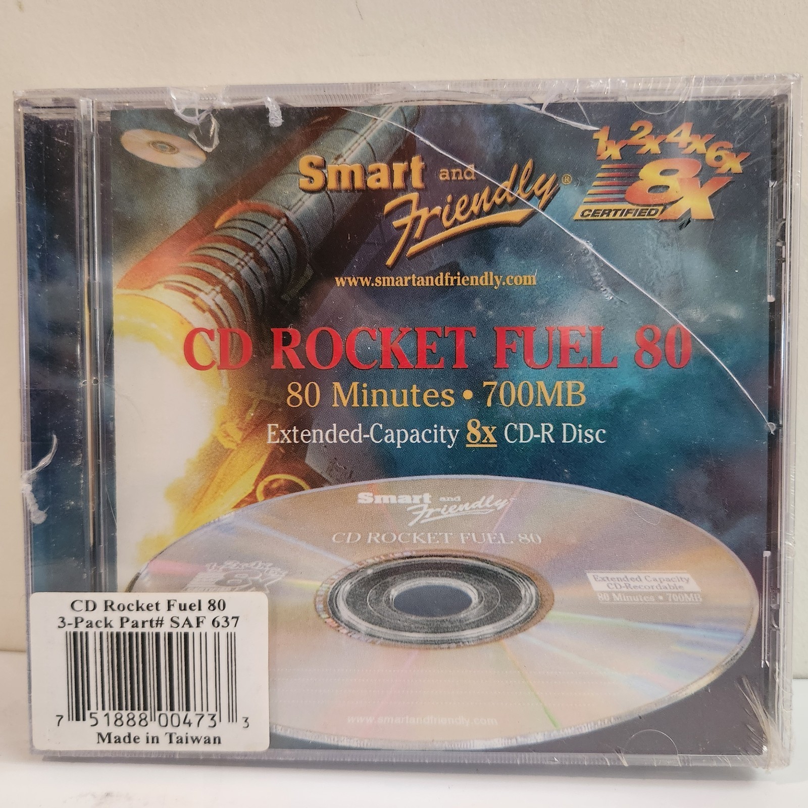 CD Rocket Fuel 80 3 Pack 8x CD-Recordable Discs 700 MB Extended Capacity SEALED