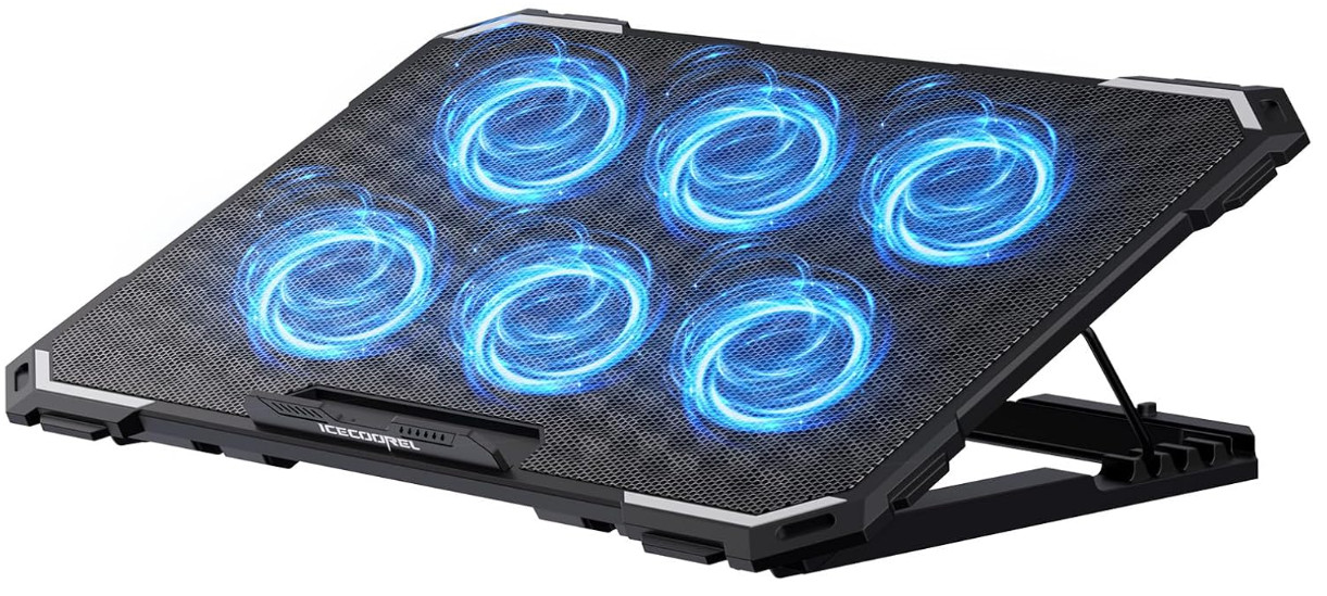 Base Refrigerante para Portátil con 6 Ventiladores, Compatible con Portátiles de