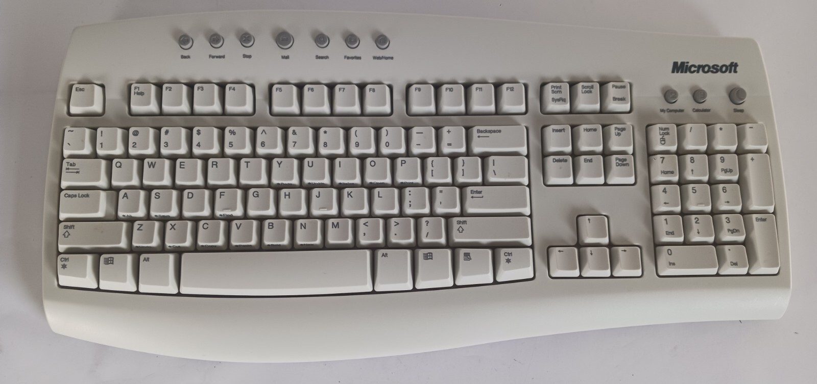 Vintage Microsoft Wireless Desktop Keyboard Beige  WBR0125 ( No Receiver), New 