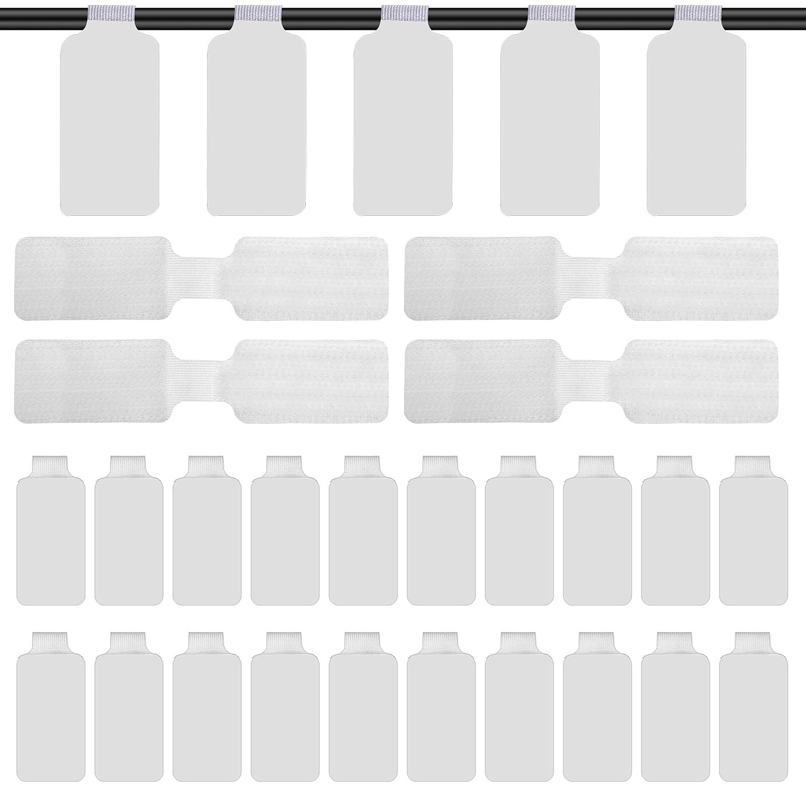 60 Pieces Self-Adhesive Cable Labels, Paste Wire Labels, Nylon Writable Cord ...