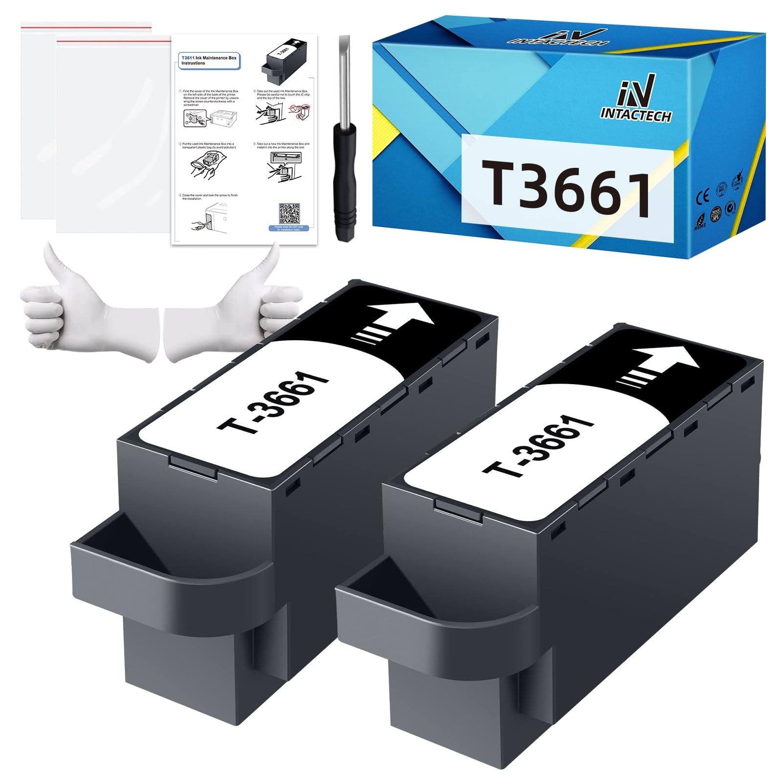 T3661 Ink Maintenance Box 2 PCS for XP-15000 XP-6100 XP-970 XP-8600 Waste