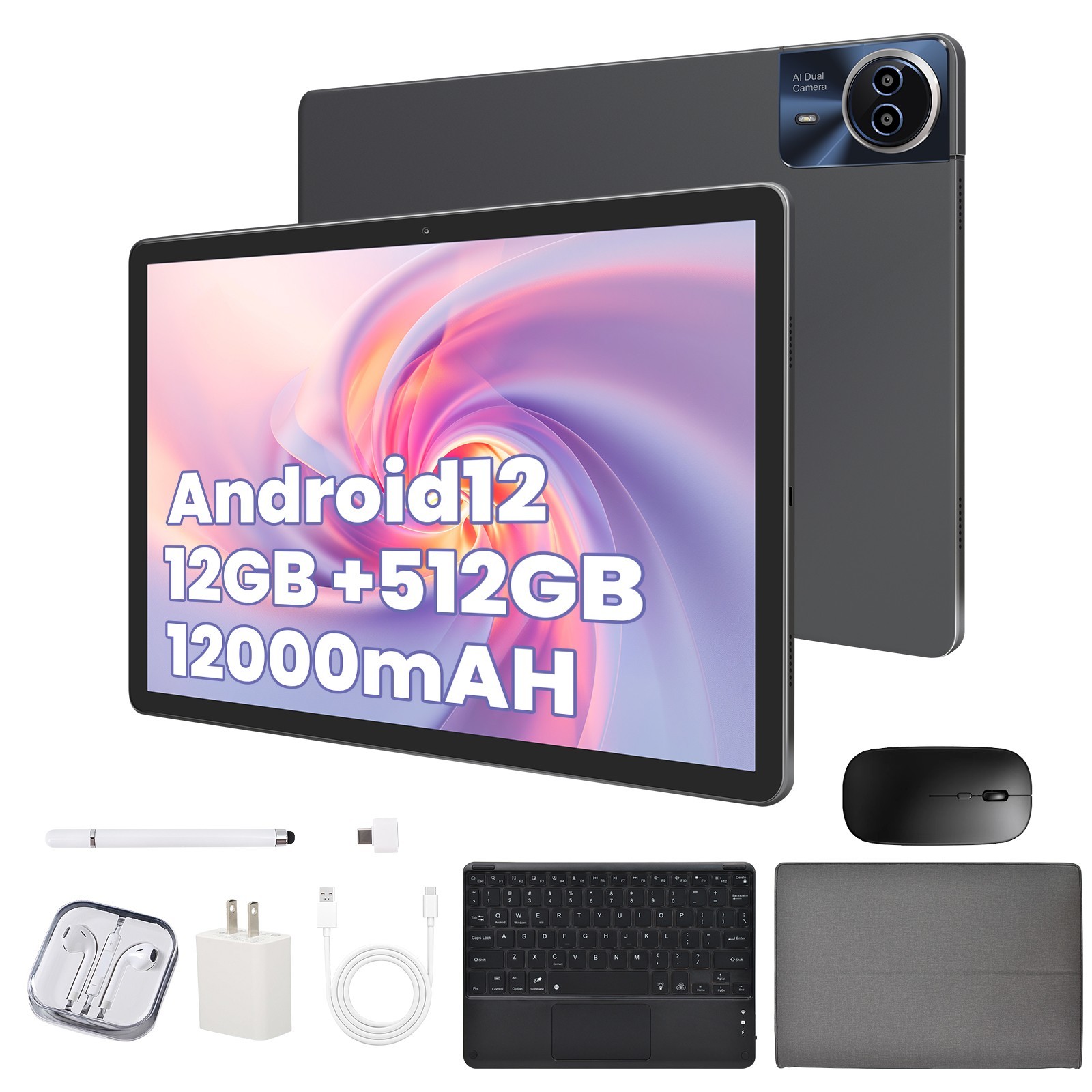 14in Tablet Ultra Big Android 12 Tablets 512GB ROM 12GB RAM IPS Bundle Keyboard