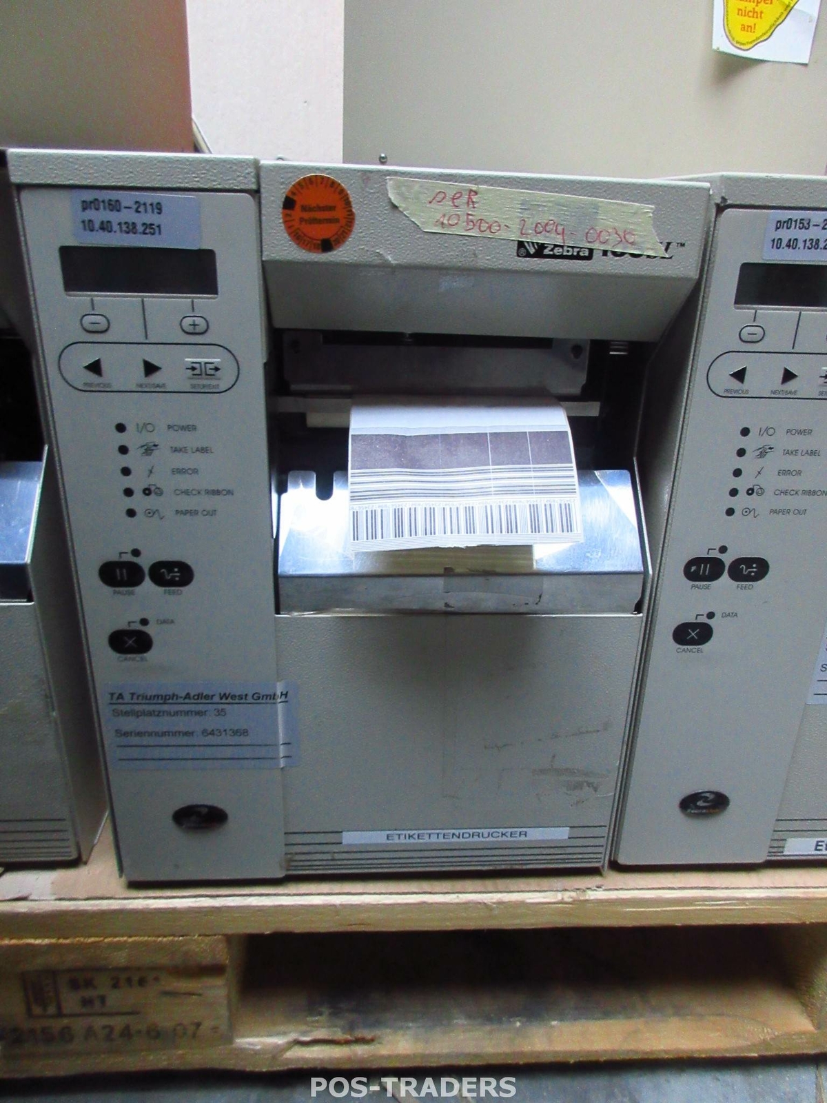 Zebra 105SL 10500-2004-0000 DT/TT LAN Barcode Label Printer PRINTING LINES
