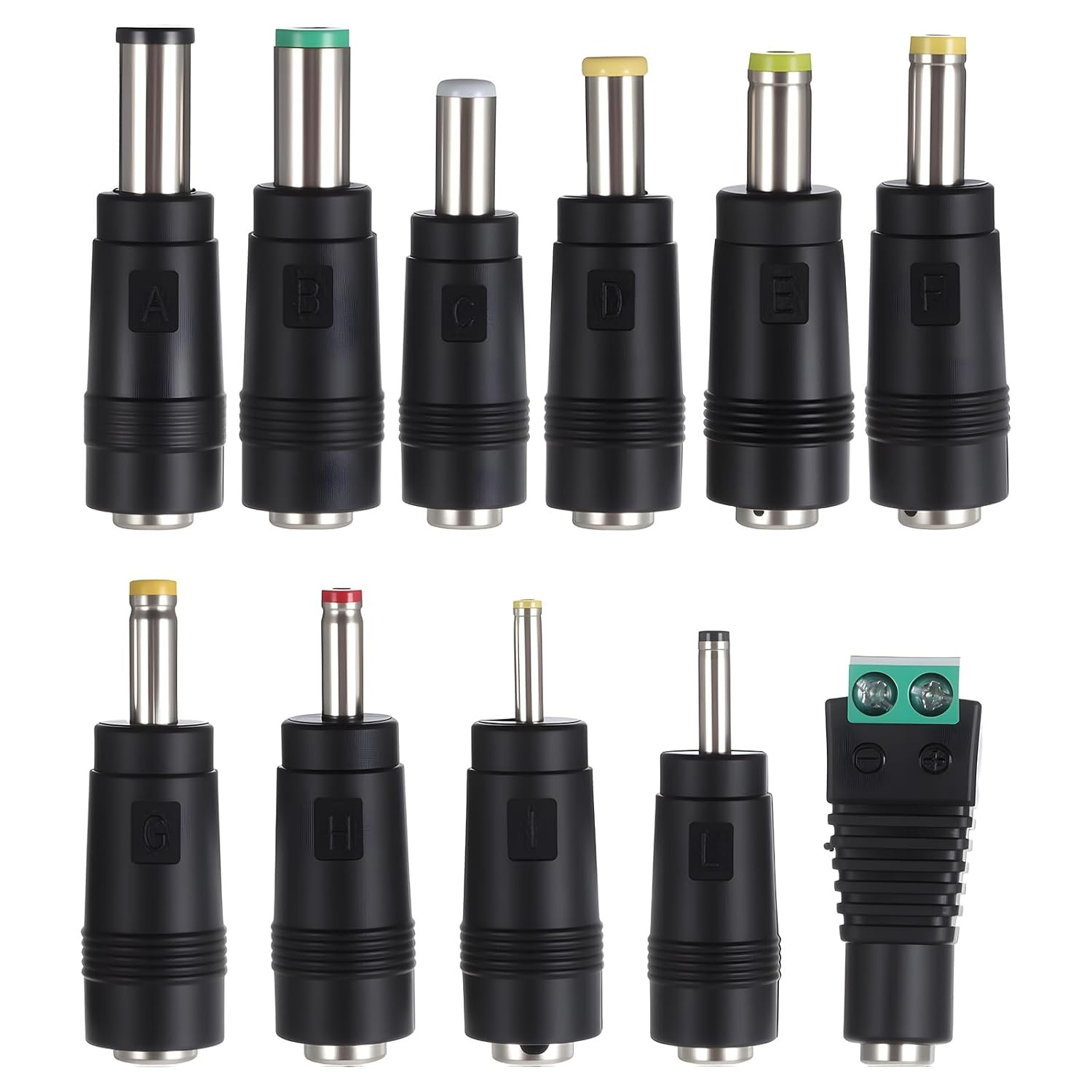 Universal DC Power Adapter 5.5mm x 2.1mm DC AC Power Converter Tips Set 11 Pcs