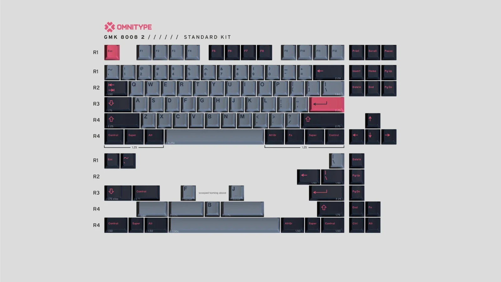 GMK 8008 2 Key Caps - Standard (Base)
