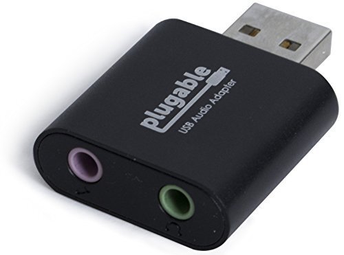 Plugable USB Audio Adapter with 3.5mm Speaker/Headphone and Microphone Jacks