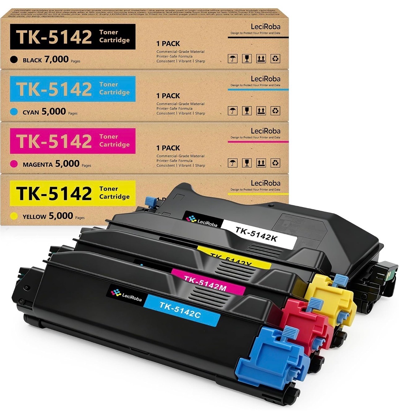TK-5142 Toner Cartridge Kyocera ECOSYS M6530cdn, P6130cdn, M6030cdn Laser Series