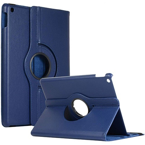 Leather Flip Rotating Portfolio Stand Case Cover for iPad 7/8 10.2″ DARK BLUE
