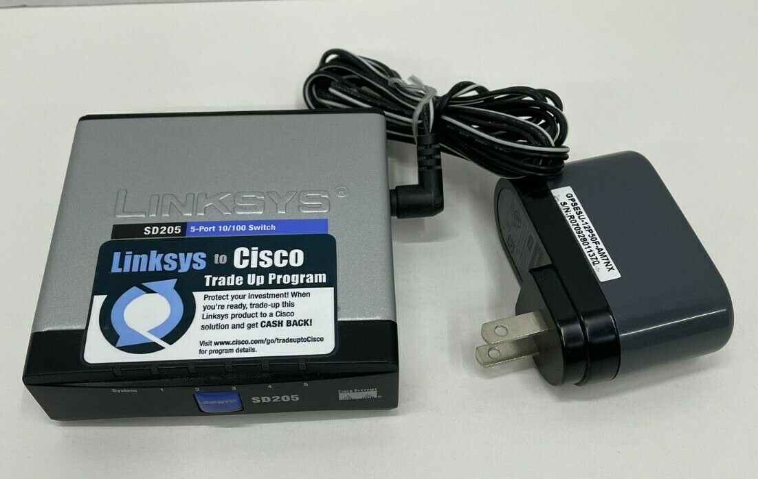 Cisco LINKSYS SD205 5-Port Ethernet Hub 10/100 Network Switch