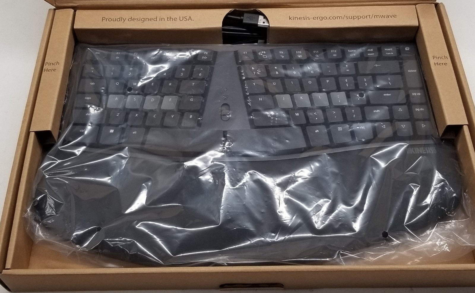 Kinesis mWave Mechanical Keyboard for PC - Quiet Linear Switch - Wired/Wireless