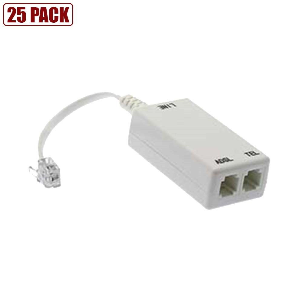25x ADSL ADSL2 DSL Modem Telephone Phone Fax InLine Splitter Filter Network RJ11