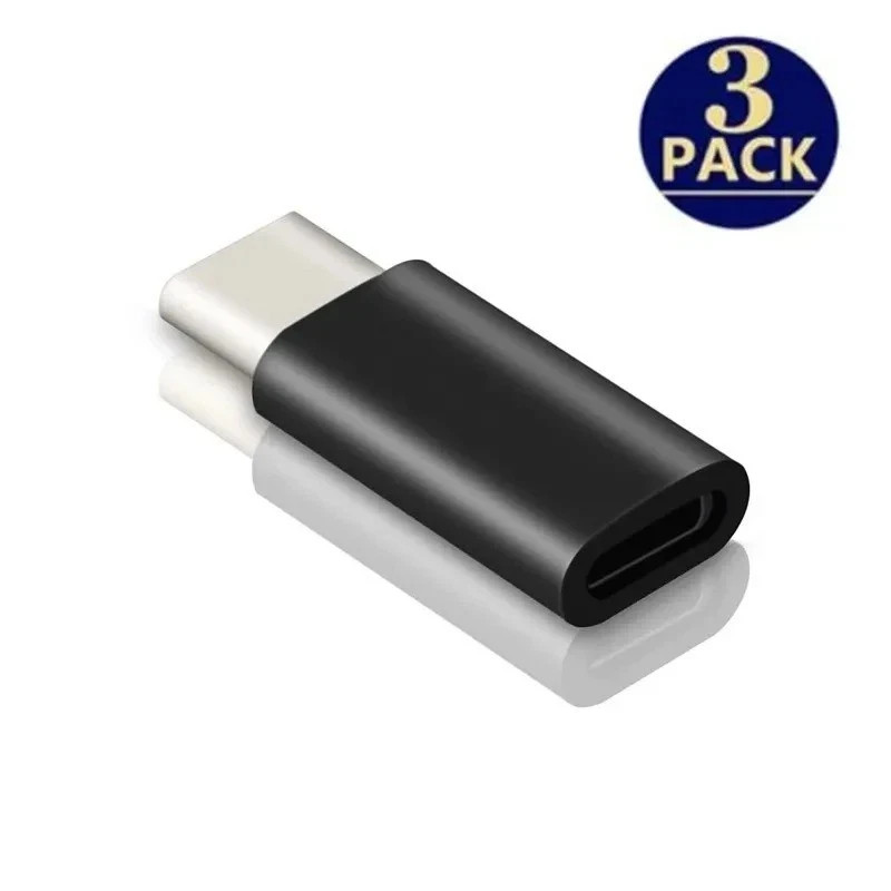 3PCS Lightning Female to USB C Male Adapter iPhone 15 Charging Data Sync