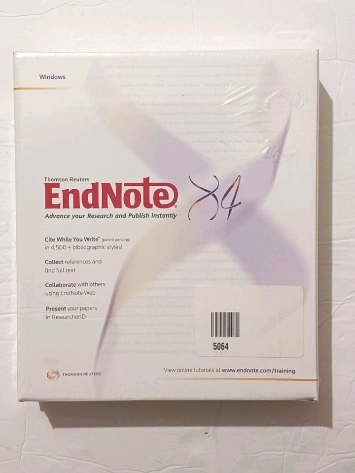 Endnote X4 Workstation for (PC Windows) Research Publishing Bran New Sealed