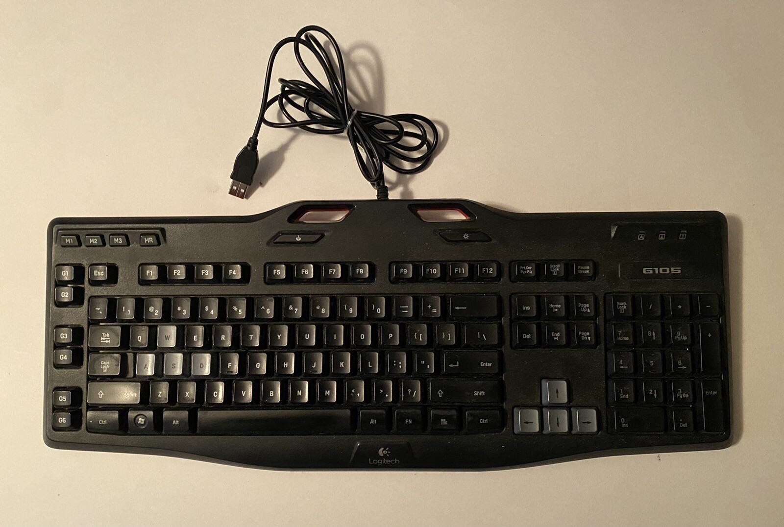 Logitech G105 Model Y-U0013 Wired USB Gaming Keyboard - KEYS DON'T STAY LIT