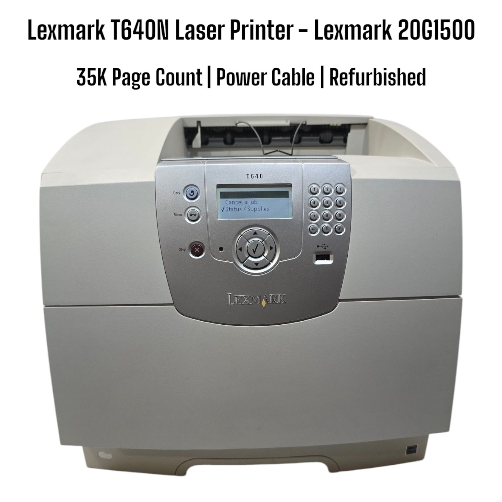 Lexmark T640n Monochrome Laser Printer | Network Ready| Replaced Parts |20G1500 