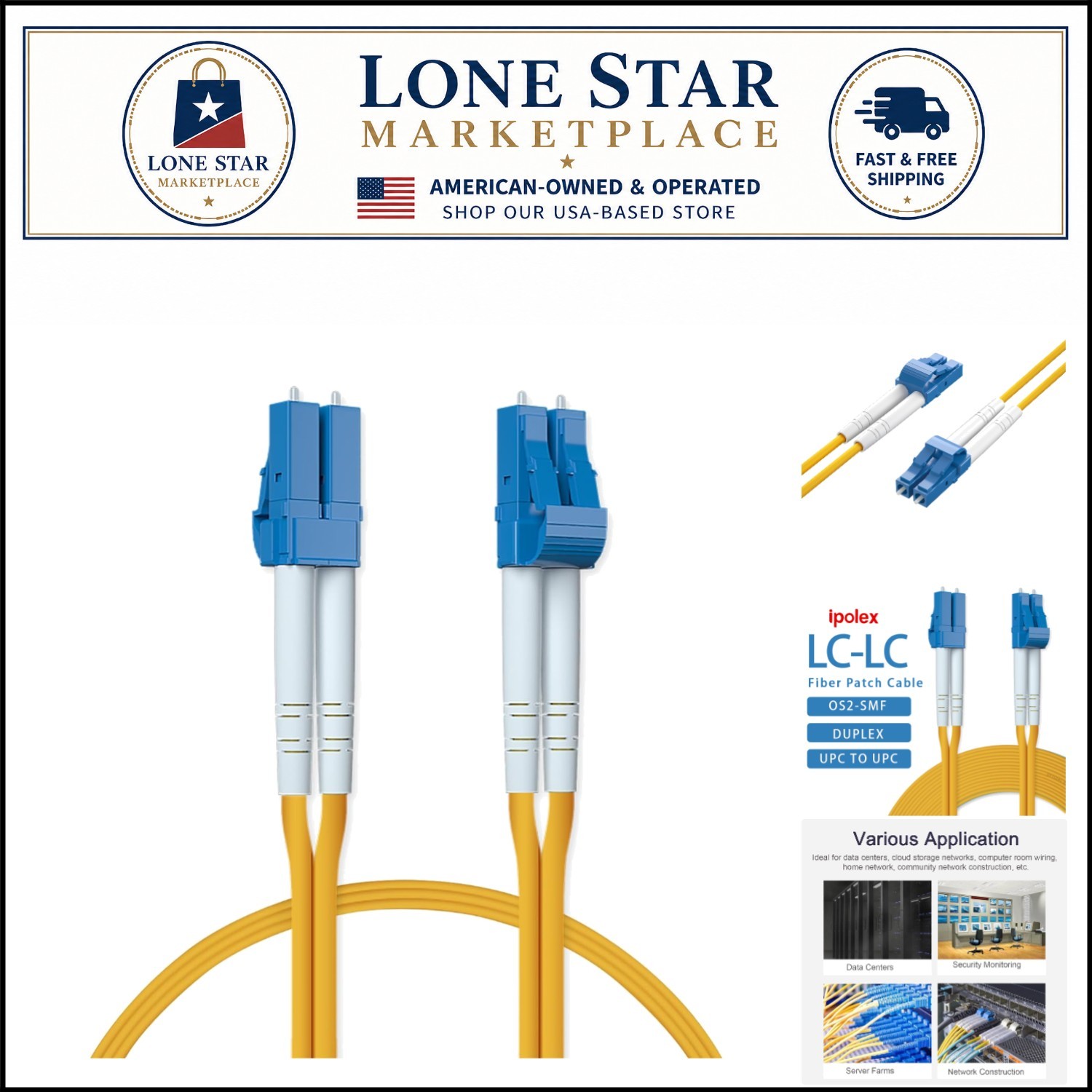 Versatile 3m LC to LC Fiber Optic Patch Cable - Yellow, High Temperature Resist