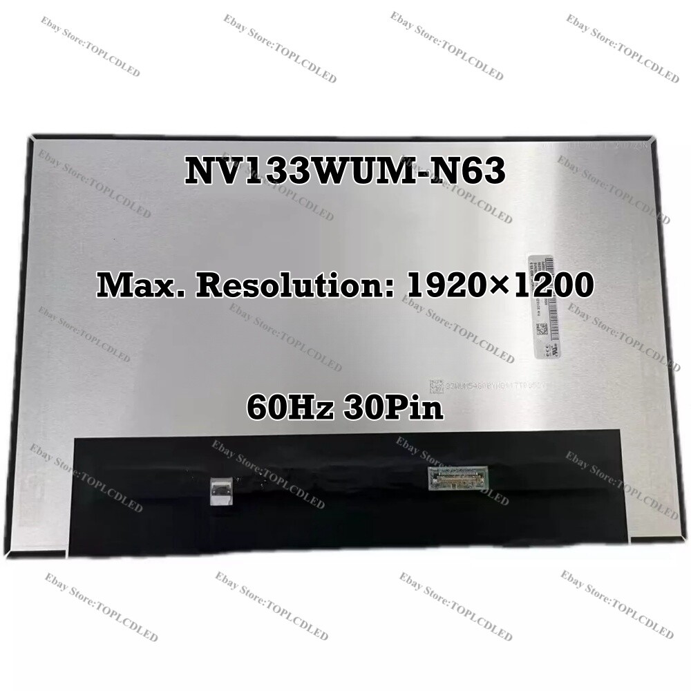 NV133WUM-N63 13.3 Inch FHD+ 60Hz IPS LCD Screen Replacement Display Panel 30 Pin