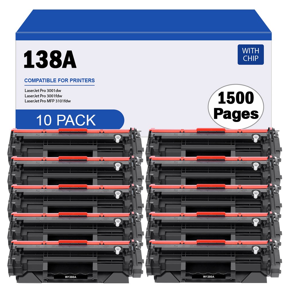W1380A 138A Toner 10PK Compatible with HP LaserJet Pro 3001dw 3001fdw MFP 3101fd