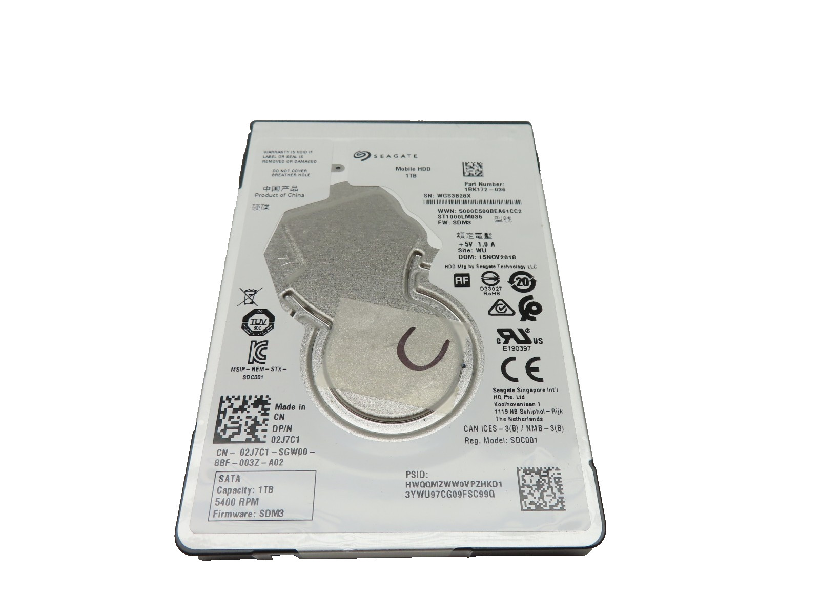 Seagate Mobile 1TB SATA 2.5” HDD Hard Disk Drive ST1000LM035 2J7C1