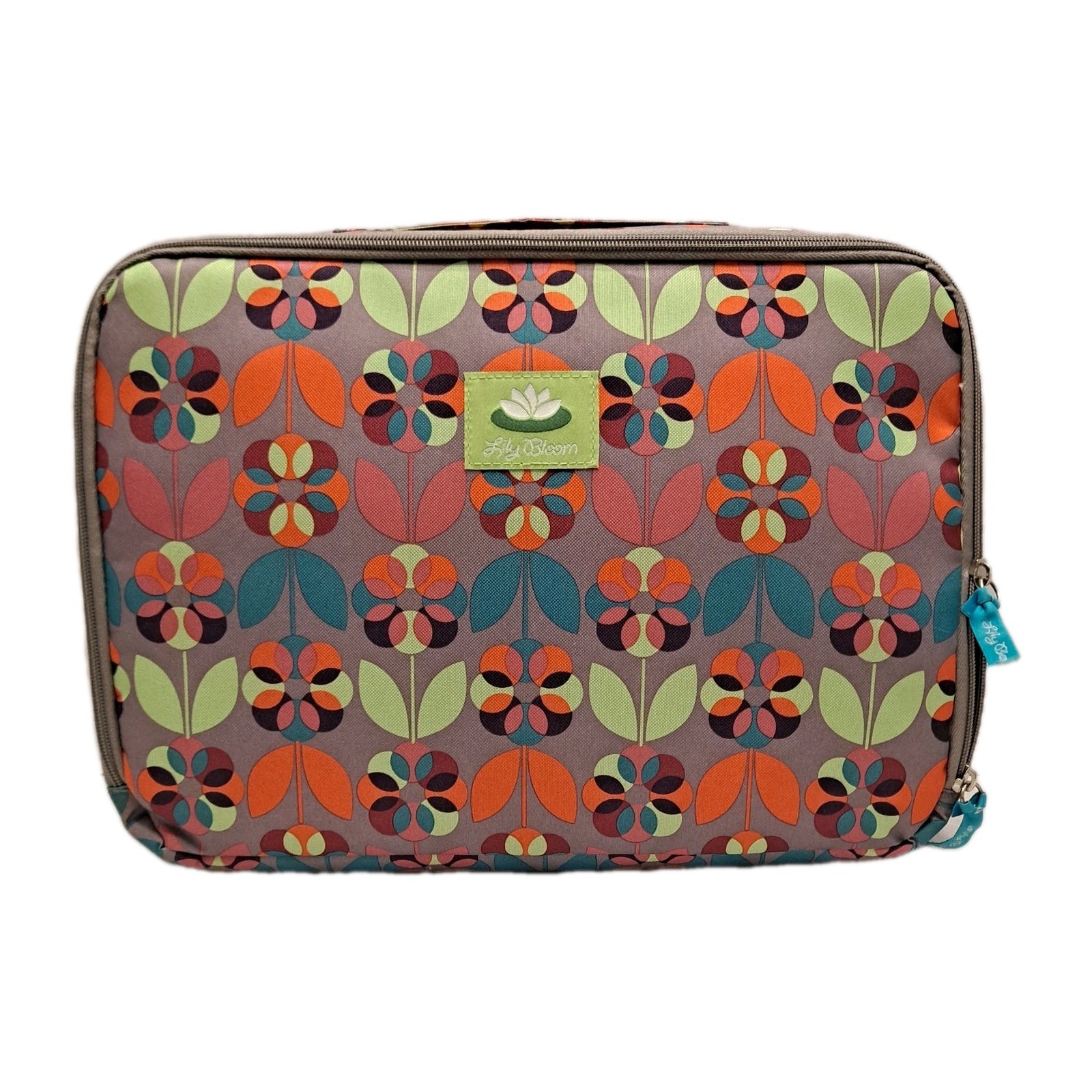 Lily Bloom Multicolored Flowers Laptop Tablet Case Soft Shell Zip Top Handle 