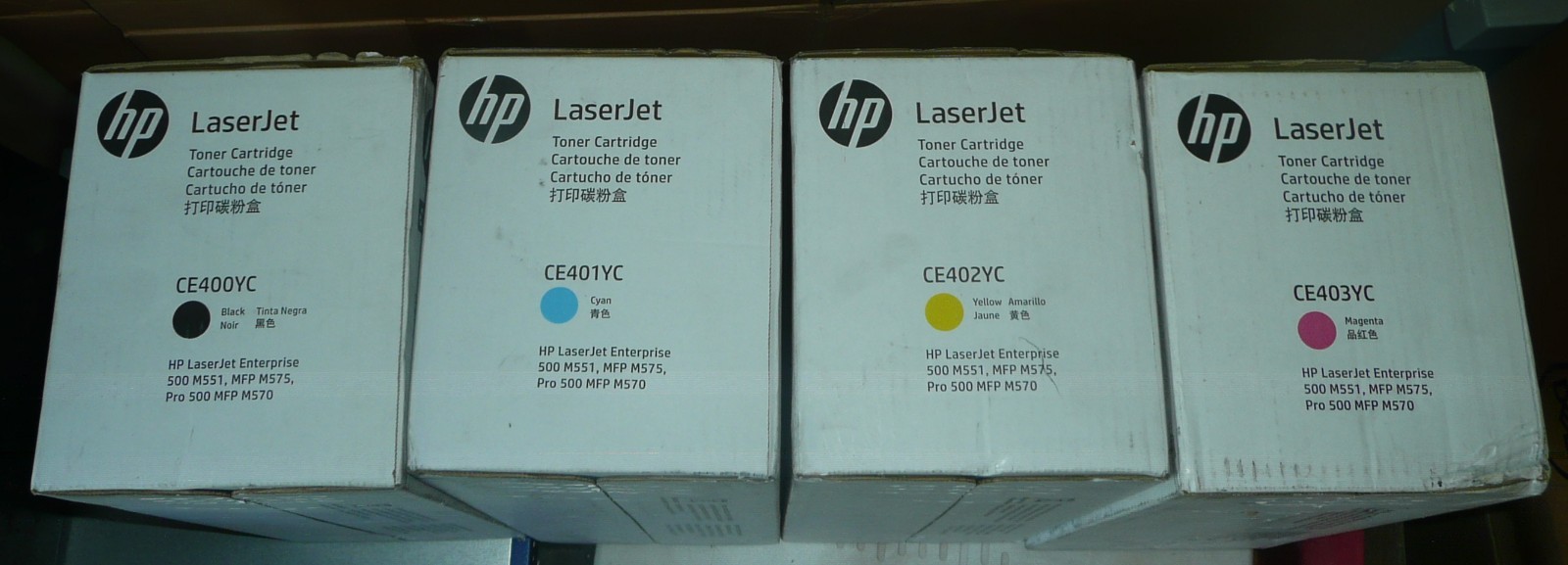 NEW Genuine HP 507A Color Toner Set CE400YC CE401YC CE402YC CE403YC - Labels